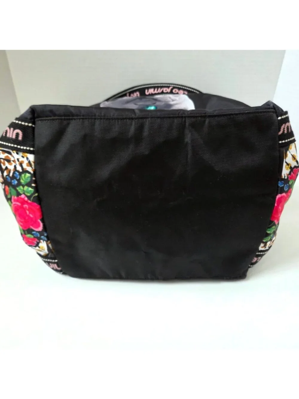 Teo Jasmin Tote Black French Bull Dog Whimsical Artsy Lightweight Zip Top Travel